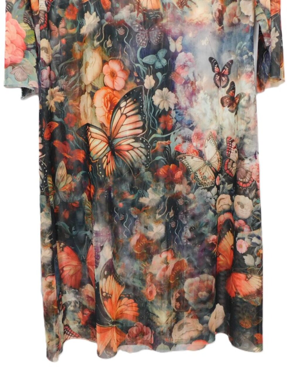 Johnny Was 3/4 Sleeve Mesh Midi Dress | Teyros Scarf | Floral | EUC | XL - Picture 3 of 9